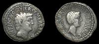 Roman Imperatorial Coinage, Mark Antony and Octavian, Denarius, Ephesus, 41, with M. Barbatius Pollio, similar,...
