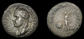 Roman Imperial Coinage, Vitellius, Denarius, Tarraco, 69, laureate bust left, palm branch in front of neck, rev....