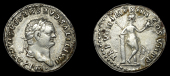 Roman Imperial Coinage, Titus, Denarius, Rome, 79, laureate bust right, rev. Venus standing right, holding helmet...