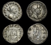 Roman Imperial Coinage, Divus Antoninus Pius, Denarius, Rome, 162, rev. Antoninus Pius enthroned left, 3.35g (RIC...