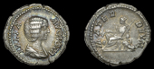Roman Imperial Coinage, Julia Domna, Denarius, Rome, c. 198-207, rev. Cybele enthroned left, 2.74g (RIC Septimius...