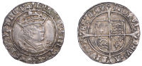 Henry VIII (1509-1547), Second coinage, Groat, London, mm. arrow, reads agl z france, saltires in forks, 2.64g/3h...