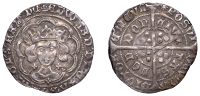 Edward IV (First reign, 1461-1470), Light coinage, Groat, London, class VIII, mm. crown on obv., sun on rev.,...