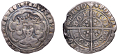 Edward IV (First reign, 1461-1470), Light coinage, Groat, London, class X, mm. long cross fitchée on obv., sun on...