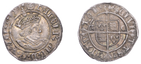 Henry VIII (1509-1547), Second coinage, Halfgroat, Canterbury, Abp Cranmer, mm. Catherine wheel, tc by shield,...