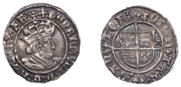 Henry VIII (1509-1547), Second coinage, Halfgroat, Canterbury, Abp Warham, mm. cross patonce on obv., T on rev., wa...