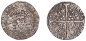 Henry VI (First reign, 1422-1461), Trefoil-Pellet issue, Groat, London, mm. cross IIIb on obv. only, leaf on breast,...