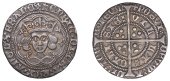 Henry VI (First reign, 1422-1461), Annulet-Trefoil sub-issue, Groat, Calais, mm. cross II, no fleur on breast, reads...