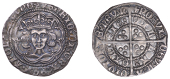 Henry VI (First reign, 1422-1461), Annulet-Trefoil sub-issue, Groat, Calais, mm. cross II, no fleur on breast, reads...