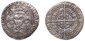 Henry VI (First reign, 1422-1461), Rosette-Mascle issue, Groat, Calais, mm. crosses II/V, mascle in two spandrils,...