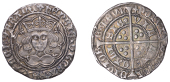 Henry VI (First reign, 1422-1461), Annulet/ Rosette-Mascle mule, Groat, Calais, mm. crosses II/V, annulets by neck,...