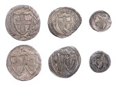 Commonwealth (1649-1660), Halfgroat, 1.02g/7h (ESC 224; N 2728; S 3221); Penny, 0.54g/9h (ESC 228; N 2729; S 3222);...