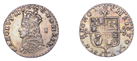 Charles II (1660-1685), Machine made issues, Penny, mm. crown on rev. only, bust to edge of coin with single arched...