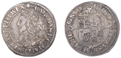 Charles I (1625-1649), York mint, Shilling, Gp 1 [type 1], mm. lion, bust in lace collar, pellets in angles of cross...