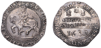 Charles I (1625-1649), Oxford mint, Halfcrown, 1642, mm. Shrewsbury plume without coronet on obv. only, Shrewsbury...