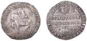 Charles I (1625-1649), Oxford mint, Halfcrown, 1644, mm. Oxford plume on obv. only, Briot’s horseman, lozenge...