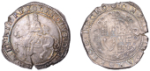 Charles I (1625-1649), Exeter mint, Halfcrown, undated, mm. rose, King’s sash tied in bow, rev. oval garnished...