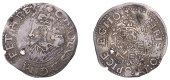 Charles I (1625-1649), Worcester or Shrewsbury mint, Groat, mm. rose (over lis), on obv. helmet on rev., oval...
