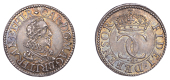 Charles I (1625-1649), Patterns, Pattern Halfgroat, by N. Briot, in silver, no mm., bare-headed bust in ruff right,...