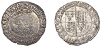 Henry VIII (1509-1547), Third coinage, Groat, Bristol, mm. WS flanked by pellet on rev. only, local bust, Lombardic...