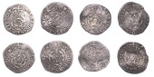 Charles I (1625-1649), Tower mint, Halfgroats (4), all Gp A [type 1a], mm. African head, no inner circles, 0.93g/6h...