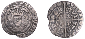 Henry VI (Restored, 1470-1471), Halfgroat, London, mm. Restoration cross on obv. only, no trefoils over crown, reads...