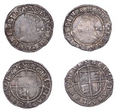 Elizabeth I (1558-1603), Sixth issue, Halfgroats (2), mm. A (over bell on rev.), bust 6D, 1.02g/6h (BCW A-2/A-a; N...