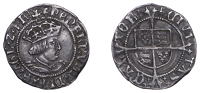 Henry VIII (1509-1547), Second coinage, Halfgroat, Canterbury, Abp Warham, mm. Warham’s uncertain mark, nothing by...