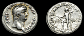 Roman Imperial Coinage, Nero, Denarius, Rome, 60-1, bust right, rev. Virtus standing left, holding spear and...
