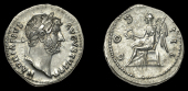 Roman Imperial Coinage, Hadrian, Denarius, Rome, c. 128, laureate bust right, rev. Victory seated left, holding...