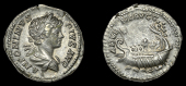 Roman Imperial Coinage, Caracalla, Denarius, Rome, c. 202, laureate and draped bust right, rev. galley, 3.35g (RIC...