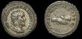 Roman Imperial Coinage, Pupienus, Antoninianus, Rome, 238, radiate bust right, rev. clasped hands, 4.04g (RIC 9b;...