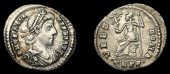 Roman Imperial Coinage, Gratian, Siliqua, Trier, c. 375-8, diademed bust right, rev. Roma seated left on cuirass,...