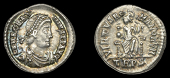 Roman Imperial Coinage, Magnus Maximus, Siliqua, Trier, 383-8, diademed bust right, rev. Roma seated facing, holding...
