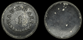 Gardens, LAMBETH, Vauxhall Gardens, uniface blackened lead, vaux · hall around 1, wreath below, 31mm, 10.52g (W...