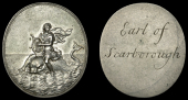 Gardens, LAMBETH, Vauxhall Gardens, Arion, uniface silver, unsigned [by R. Yeo after W. Hogarth], Arion holding...