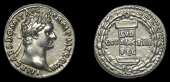 Roman Imperial Coinage, Domitian, Denarius, Rome, 88, laureate bust right, rev. lvd saec fec inscribed on column...