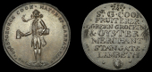 Politics, Lambeth, Sir George Cook, Prattent’s Halfpenny, [17]96, standing figure of George Cook, smoking pipe and...