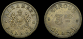 Circuses, LEICESTER SQUARE, Alhambra Palace, brass, royal arms and supporters, alhambra palace, rev. circus 3rd...