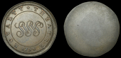 Theatre and Entertainment, WHITECHAPEL, Royalty Theatre, 1790, uniface copper, royalty theatre around WSSS monogram,...
