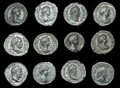 Roman Imperial Coinage, Caracalla, Denarii (12), all Rome, c. 196-8, rev. priestly symbols, 2.95g (RSC 53); 198,...