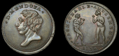 Sport, Boxing: Spence’s mule Halfpenny, bust of Daniel Mendoza left, d mendoza above, rev. from the same die as...