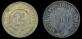 Theatre and Entertainment, SOUTHWARK, South London Palace, brass, south london palace around pit, rev. blank, 33mm,...