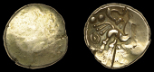 British Iron-Age, Early Uninscribed series, Stater, British Qb [Remic type], obv. blank, rev. triple-tailed horse...