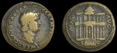 Roman Imperial Coinage, Nero, Dupondius, Lugdunum, laureate bust right, rev. view of Macellum Magnum, 12.80g (RIC...