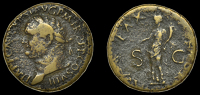 Roman Imperial Coinage, Titus, Sestertius, Rome, laureate bust left, rev. Pax standing left, holding olive branch...