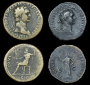 Roman Imperial Coinage, Domitian, Sestertii (2), revs. Jupiter seated left holding Victory and sceptre, 22.51g (RIC...