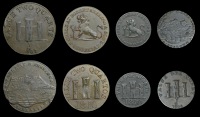 Gibraltar, Robert Keeling, currency tokens (4), Two Quarts, obv. PAYABLE AT R KEELINGS / GIBRALTER around a...