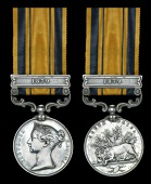 The South Africa 1877-79 Medal awarded to Private Frederick Crick, 94th Foot, who was killed in action at Bronkhorst...