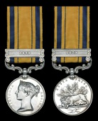 The South Africa 1877-79 Medal awarded to Private Thomas Farrell, 58th Foot, who was severely wounded at Laing’s...